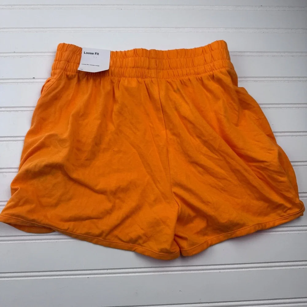 NEW Nike Youth Girls Loose Fit Cotton Shorts Orange